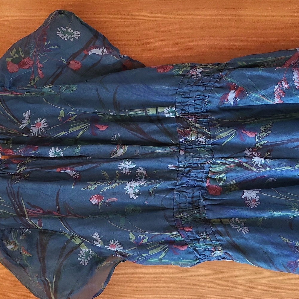 Anthropologie Blue Floral Jumpsuit - Picture 7 of 7